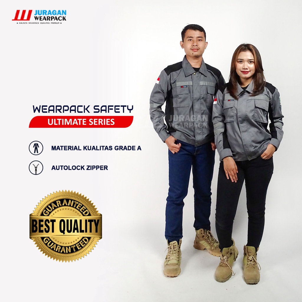 Jual Juragan Wearpack Baju Wearpack Safety Model Ultimate Warna Abu Kombinasi Hitam Shopee