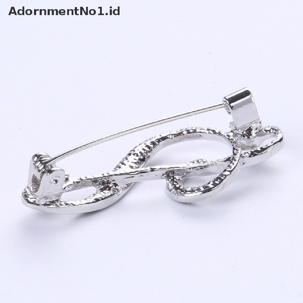 [AdornmentNo1] Bros Bentuk Nota Musik Sederhana Warna Emas Silver Enamel Bros Kerah Pin [ID]