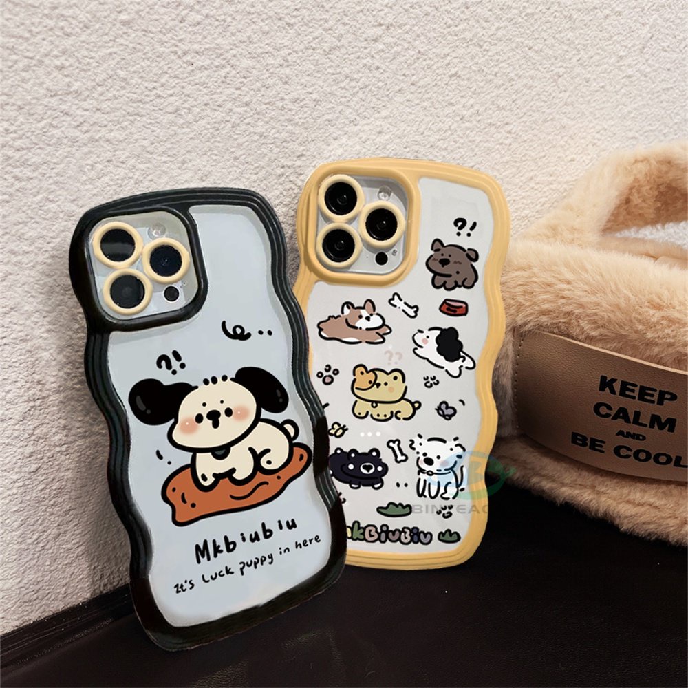 Realme 10 C30 C31 C35 C21Y C25Y RealmeC11 2021 C15 C25 C17 C12 C3 C2 Realme 8i 7i 5 5i 6i 7 Pro 8Pro Lucu Kartun Anjing Curved Edge TPU Phone Case Binteacase