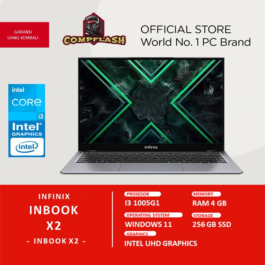 LAPTOP INFINIX INBOOK X2 I3 1005G1 RAM 4GB 256GB SSD