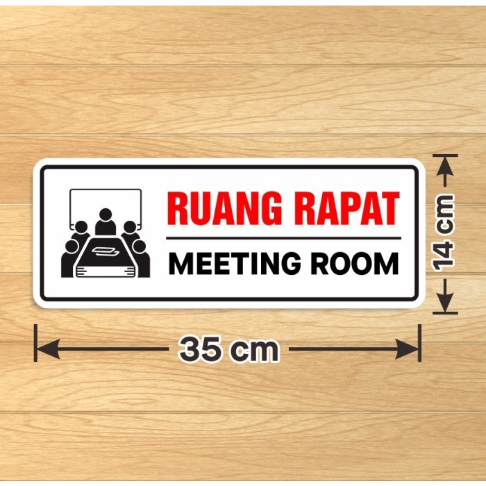 

Sticker Marka Sign Ruang Rapat Stiker Vinyl Kaca Pintu Dinding Meeting Room 35x14 cm