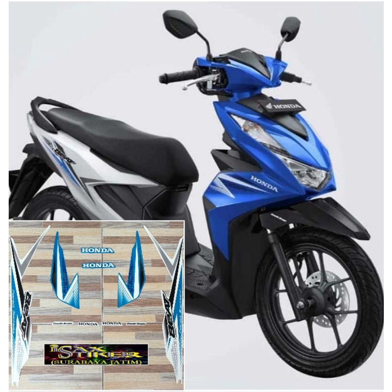 striping original Honda beat cbs biru putih tahun 2020