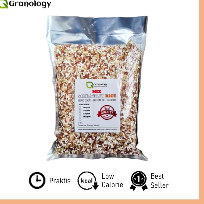 

➷ Mix Shirataki Rice 1 kilogram (Shirataki, Beras Merah & Beras Coklat) by Granology ♡