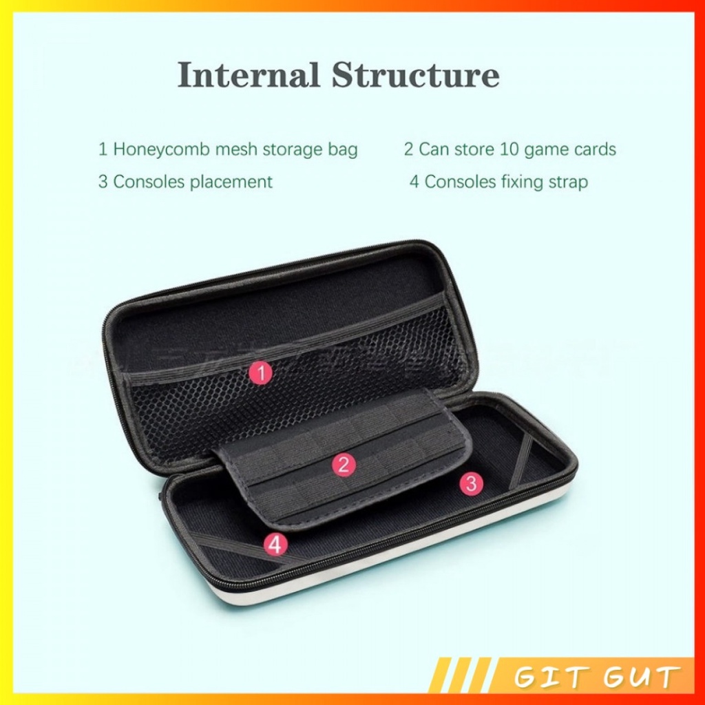 Nintendo Switch OLED White Pouch Travel Case Bag Tas Storage