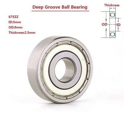 Miniature Deep Groove Ball Bearing 675ZZ MR85ZZ 5 x 8 x 2.5 mm
