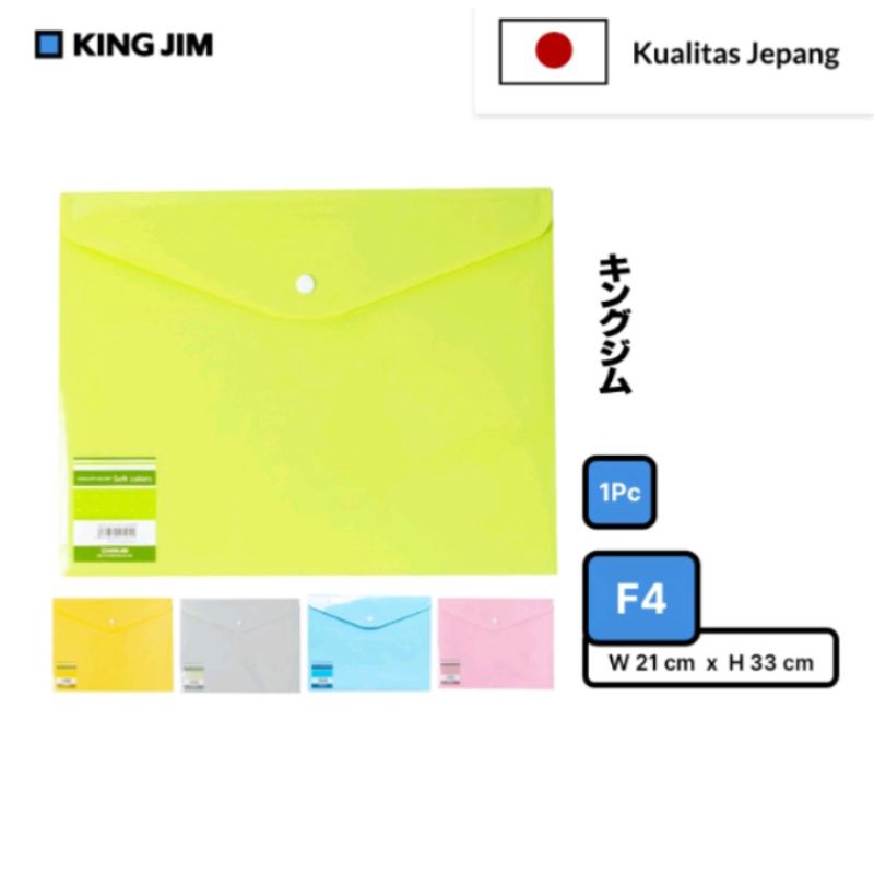

KING JIM MAP PLASTIK KANCING F4/ENVELOPE HOLDER SOFT COLORS 744SCGA-E F4