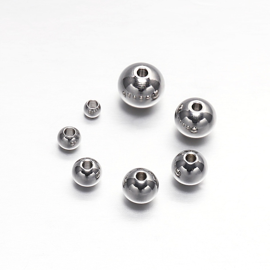 Solid Stainless Steel Manik-Manik Lubang Besar