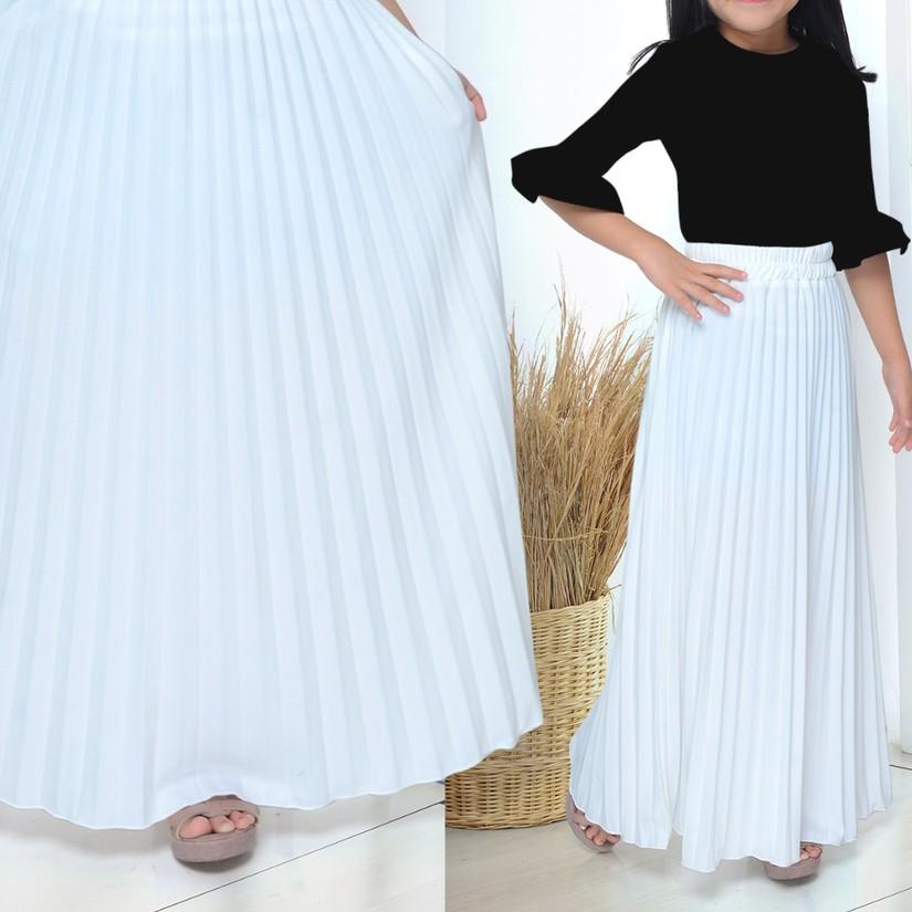 ➩ Rok plisket  putih anak bahan premium ➤