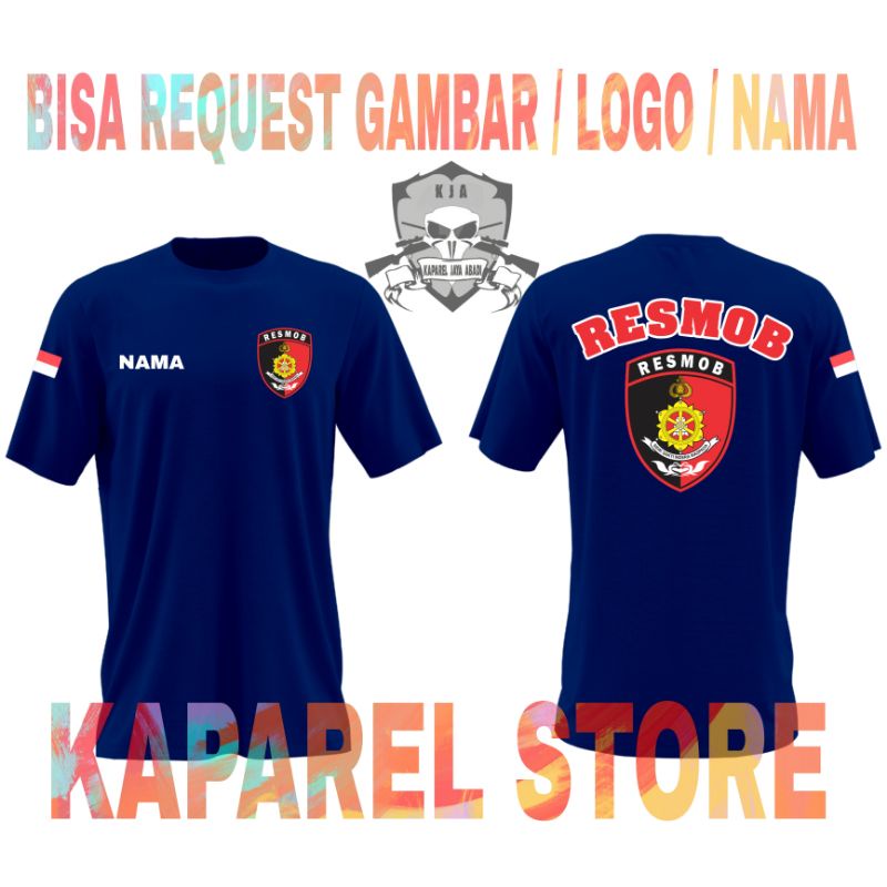 Kaos Logo Resmob Reserse / Baju Resmob Reserse Brimob / Atasan Resmob Jatanras lengan Pendek Terbaru