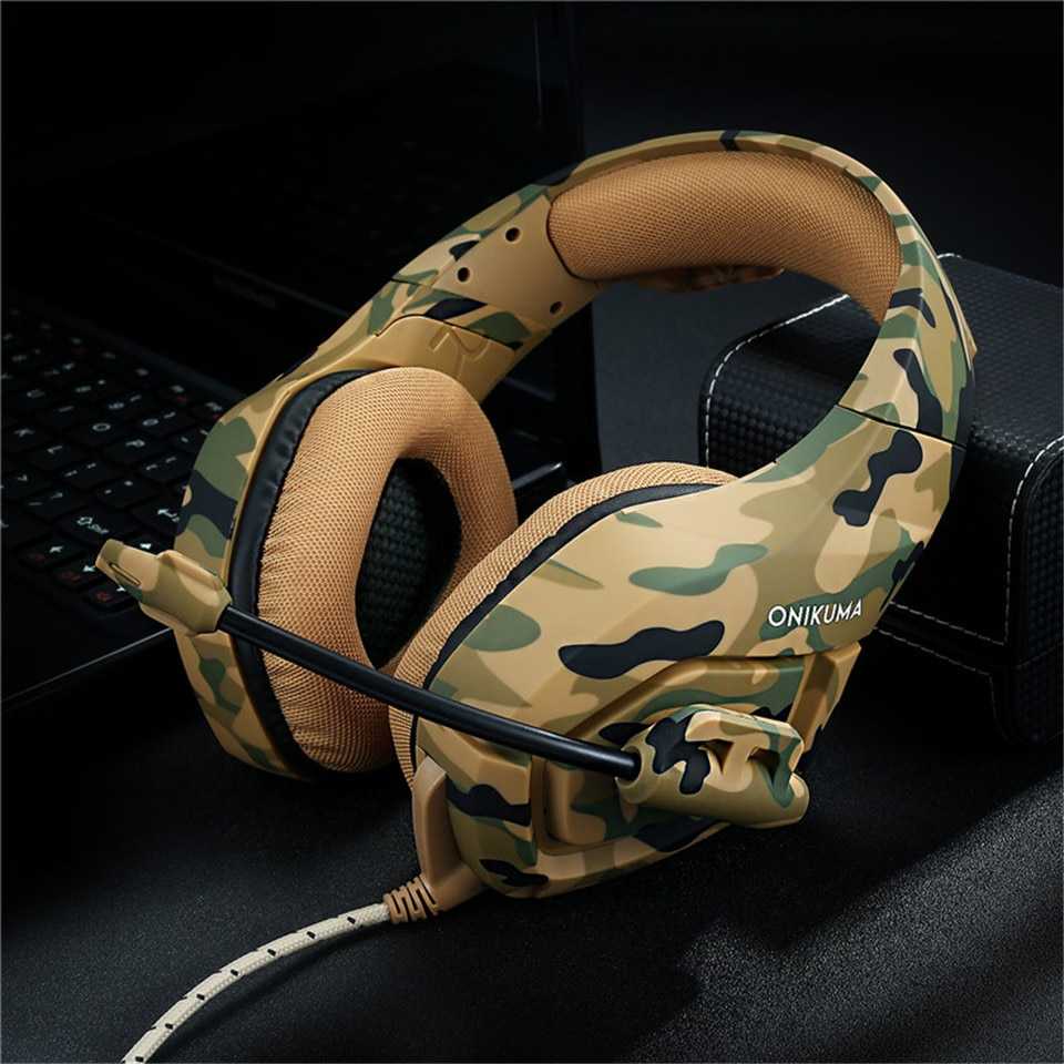 Gaming Headset Super Bass with Microphone Warna Army