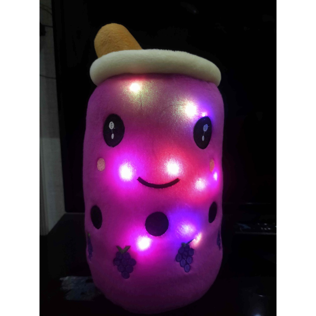 (RS)Boneka Boba Milk Tea LED Diameter 20cm Berlabel SNI