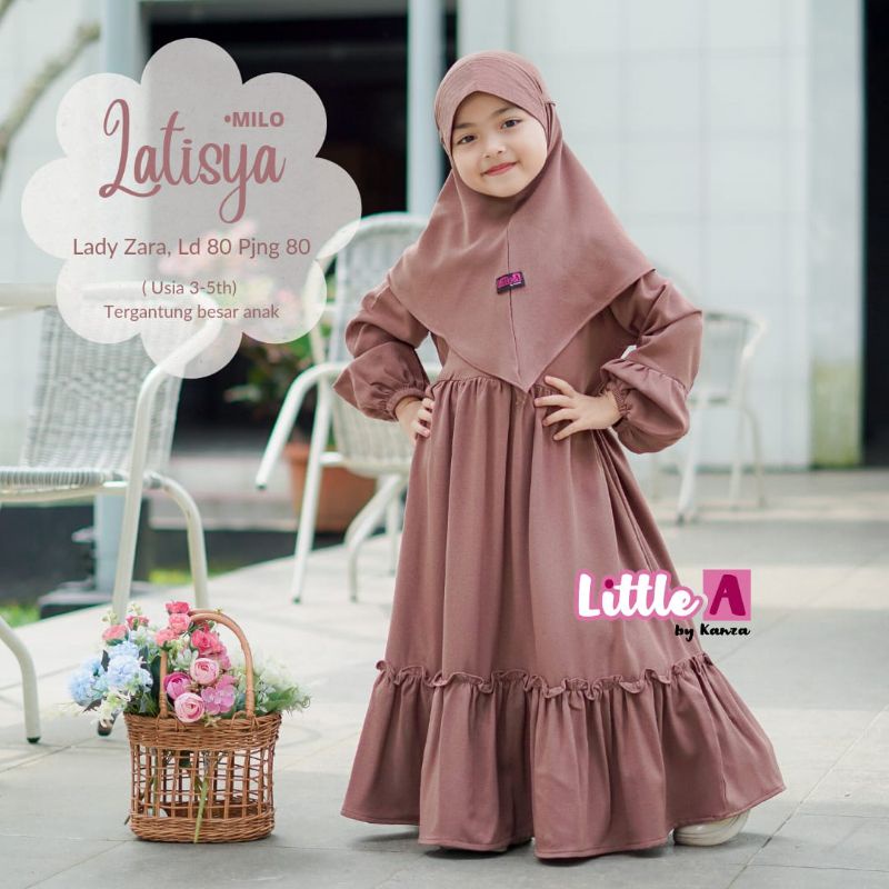 LATISYA SYARII DRESS KIDS INCLUD JILBAB