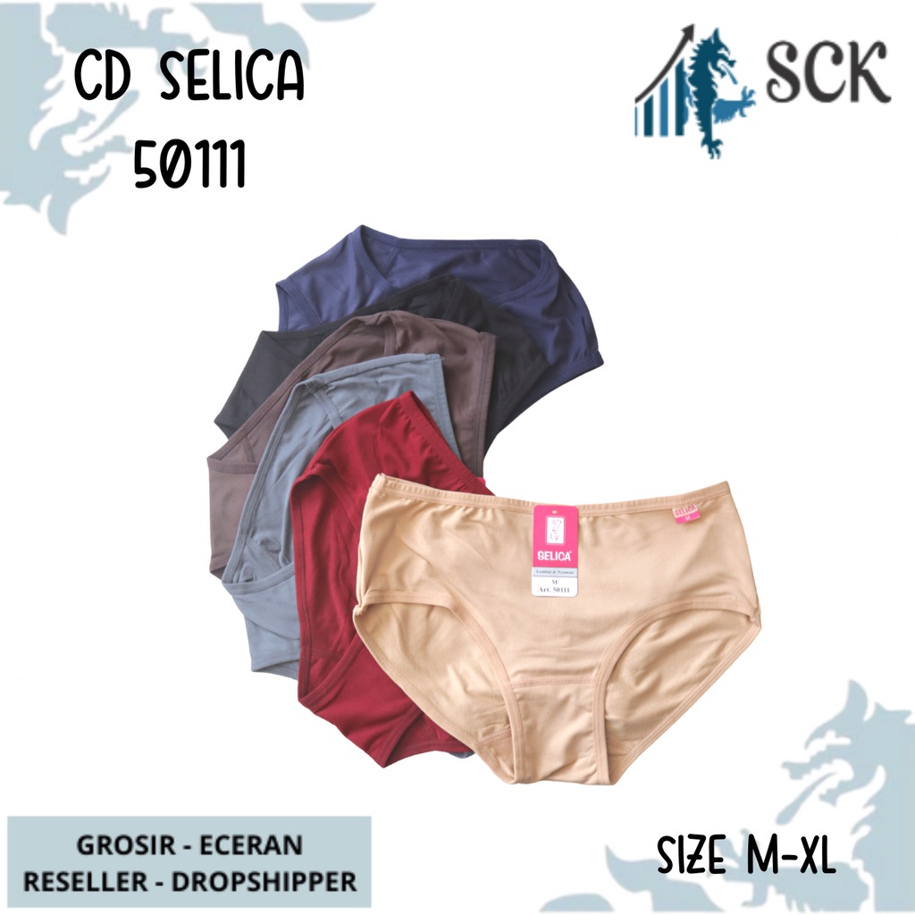 CD Wanita SELICA 50111 Bahan Katun / Pakaian Dalam Seamless / Celana Dalam Halus