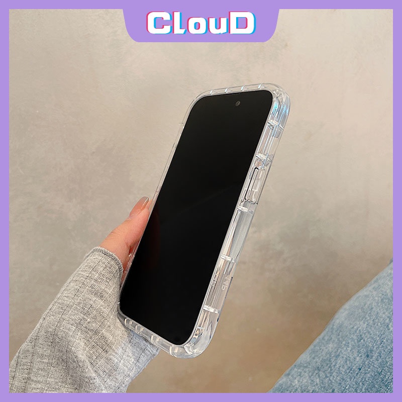 IPHONE Huruf Alfabet Sederhana Lucky Clear Case Kompatibel Untuk Iphone11 14 13 12 Pro MAX 7plus XR X7 6 6S 8plus XS MAX 8plus Shockproof Airbag Lembut TPU Phone Cover