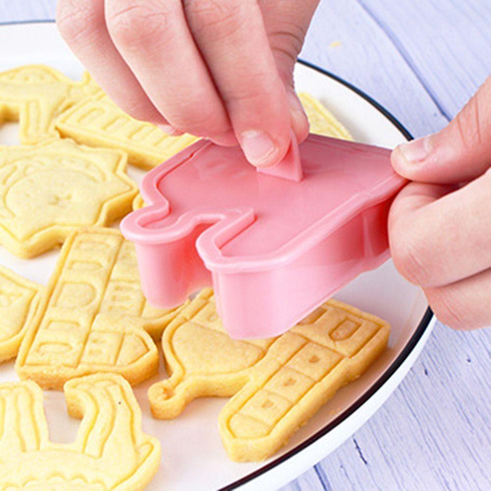 Solighter 6pcs/set Cetakan Kue Fondant Makanan Eid Mubarak Islam Muslim Festival Cookie Cutter