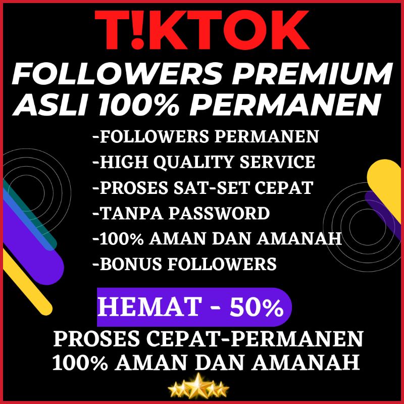 [SEDANG PROMO] TIKTOK FOLLOWERS PROSES NATURAL PERMANEN HQ