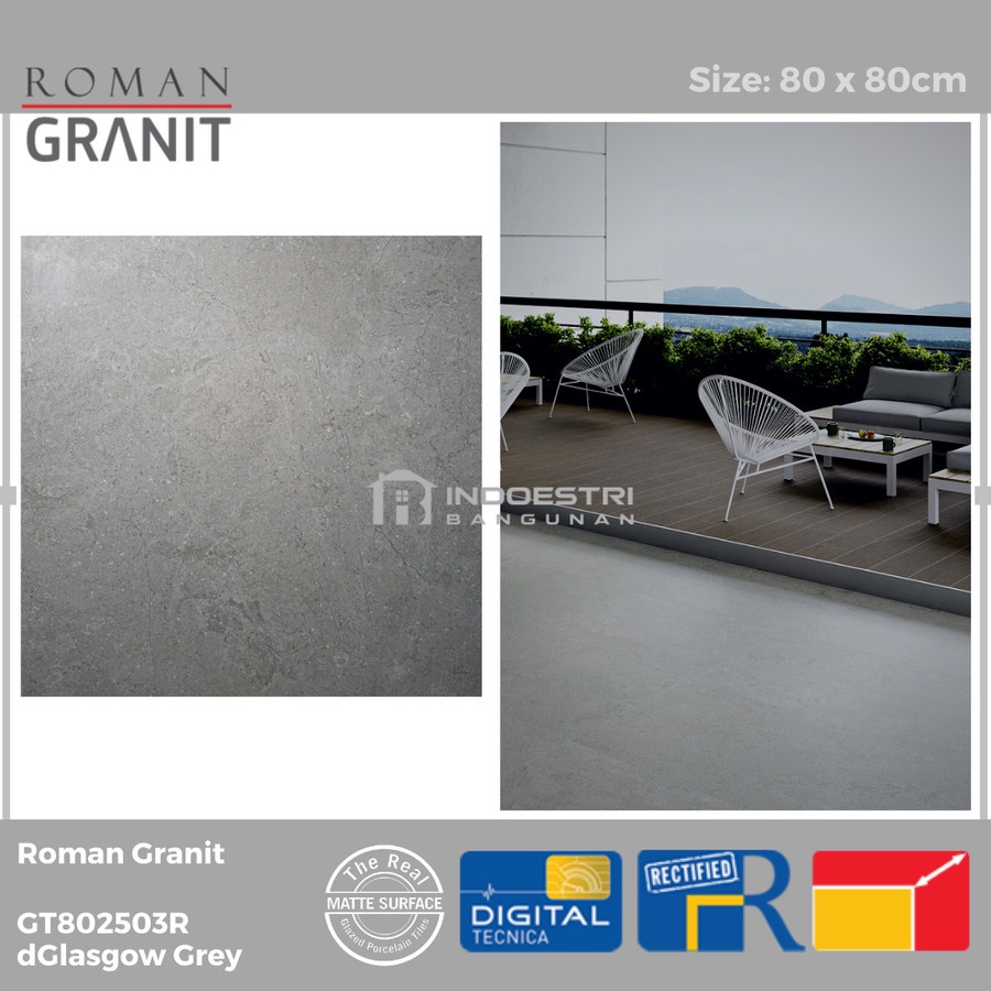 Roman Granit Grande dGlasgow Grey GT802503R 80x80cm