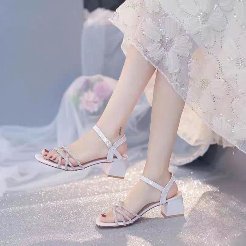 SN8815 - Sandal Heel Kristal Fashion Wanita