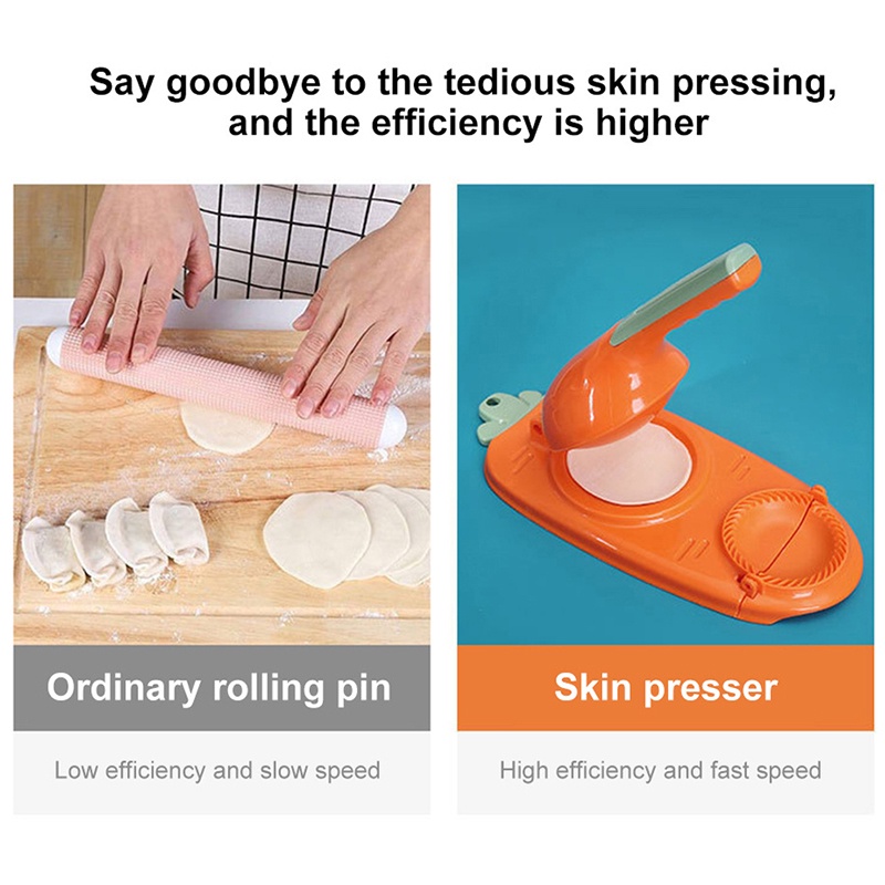 2in1 Dumplings Tool Lazy DIY Jiaozi Maker Device Easy Dumpling Peeling Slicer Cetakan Aksesoris Dapur