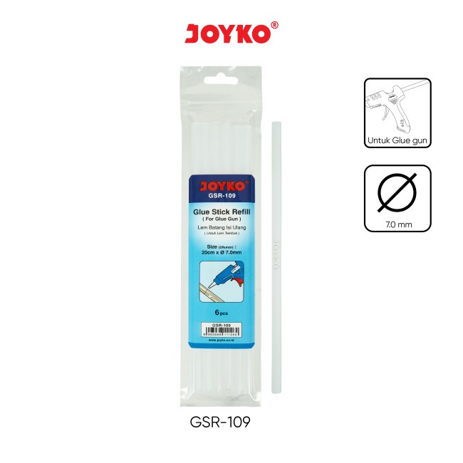 

Refil Lem Tembak Joyko GSR - 109 Glue Stick Refil Bening Lem Tembak Lem Bakar Isi 6 Pcs