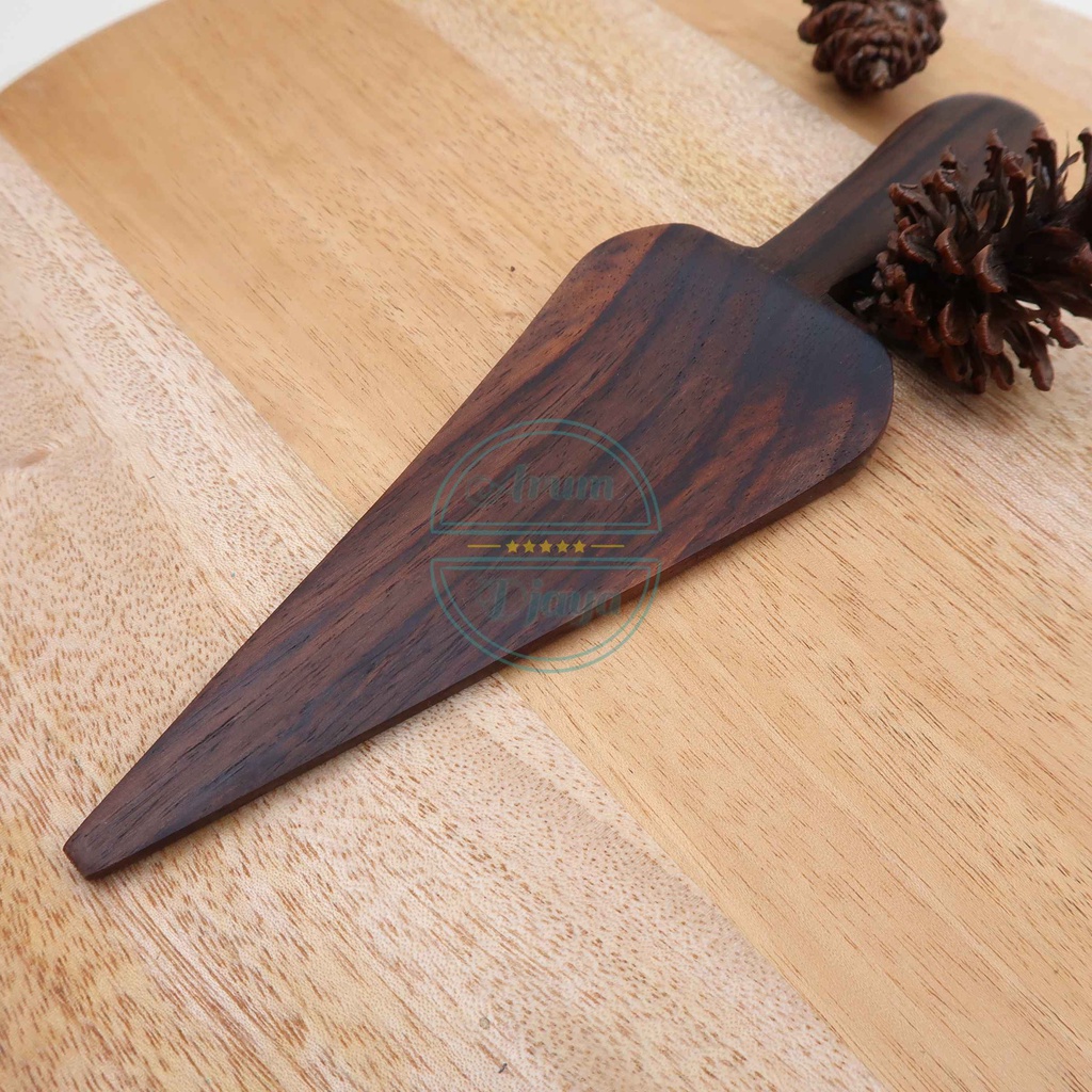 Wooden Pizza Shovel Pie Cake Server Spatula Kayu Segitiga Sendok Segitiga Spatula Kue
