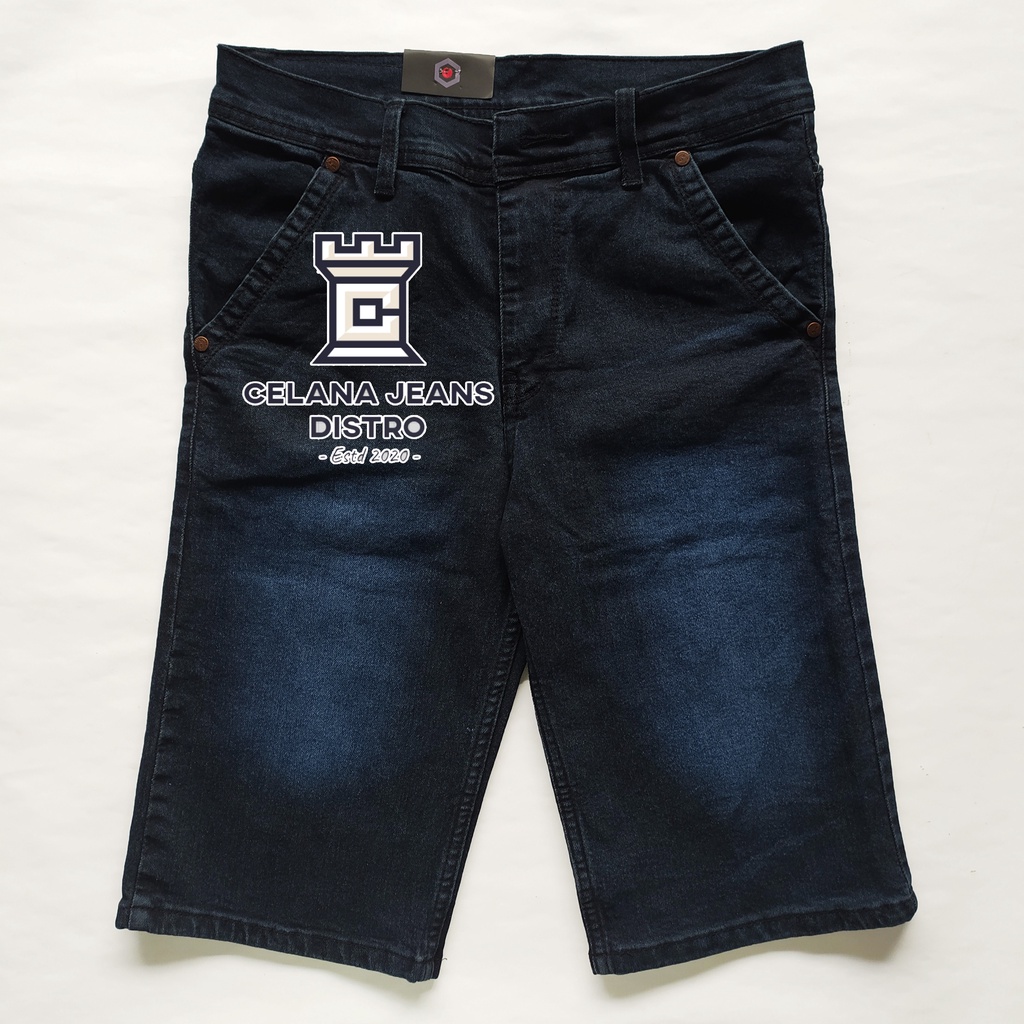 Celana Jeans Pendek Pria Hitam Bio Distro