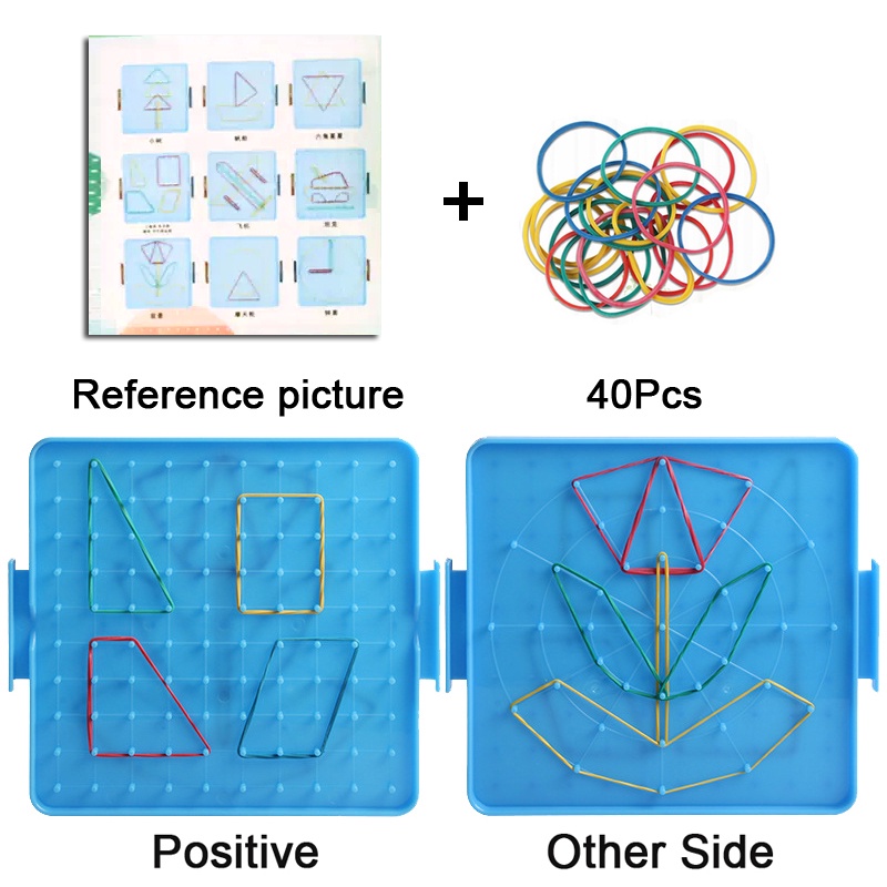 Lempeng Paku Plastik Anak Math Geoboard Anak Bentuk Geometri Papan Alat Mainan Belajar Dini