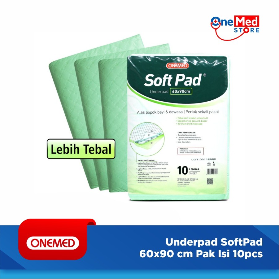 Underpad SoftPad Onemed 60x90 cm Pak Isi 10pcs