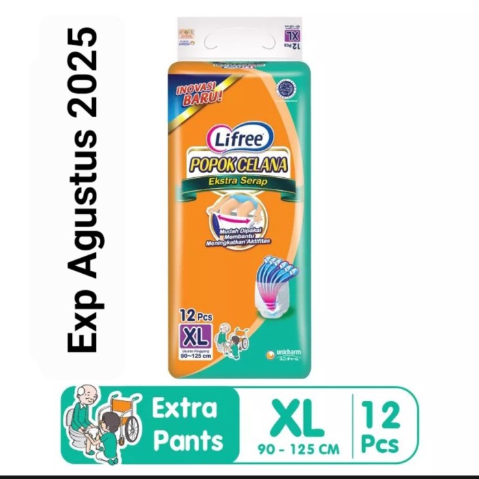 Diaper Lifree Popok Celana Ekstra Serap Xl12 Xl 12/Lifree Celana Extra Serap
