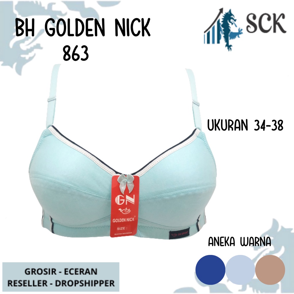 BH Sport GOLDEN NICK 863 Size 34-38 / BH Olahraga Yoga Aerobik GN Busa Tipis / Pakaian Dalam Wanita - sckmenwear GROSIR