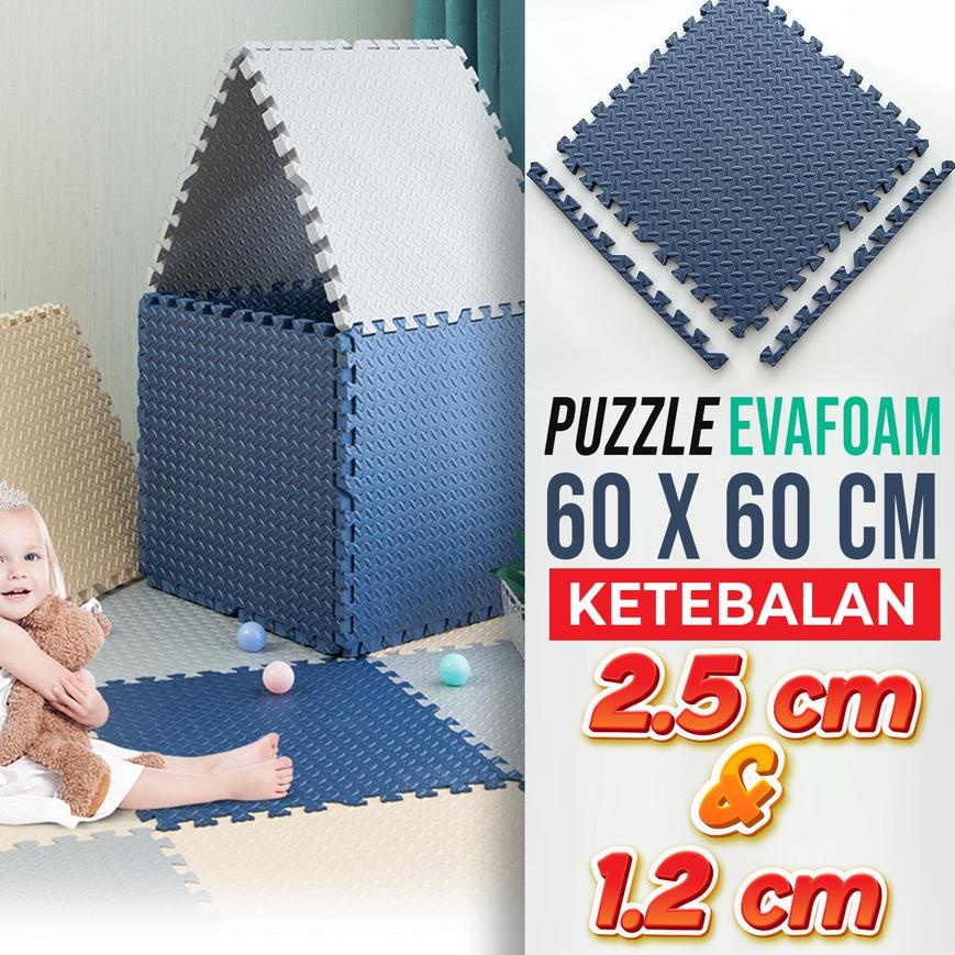♤ Hongzhuo Puzzle Evafoam Alas Lantai Polos Premium 60X60 CM Tebal 12MM &amp; 25MM ✸