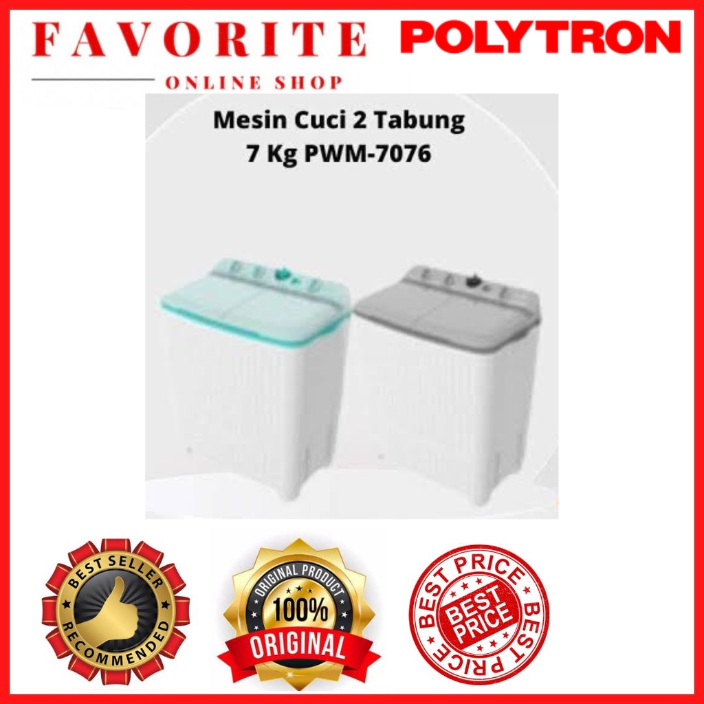 MESIN CUCI POLYTRON 2 TABUNG PWM 7076 / PWM7076