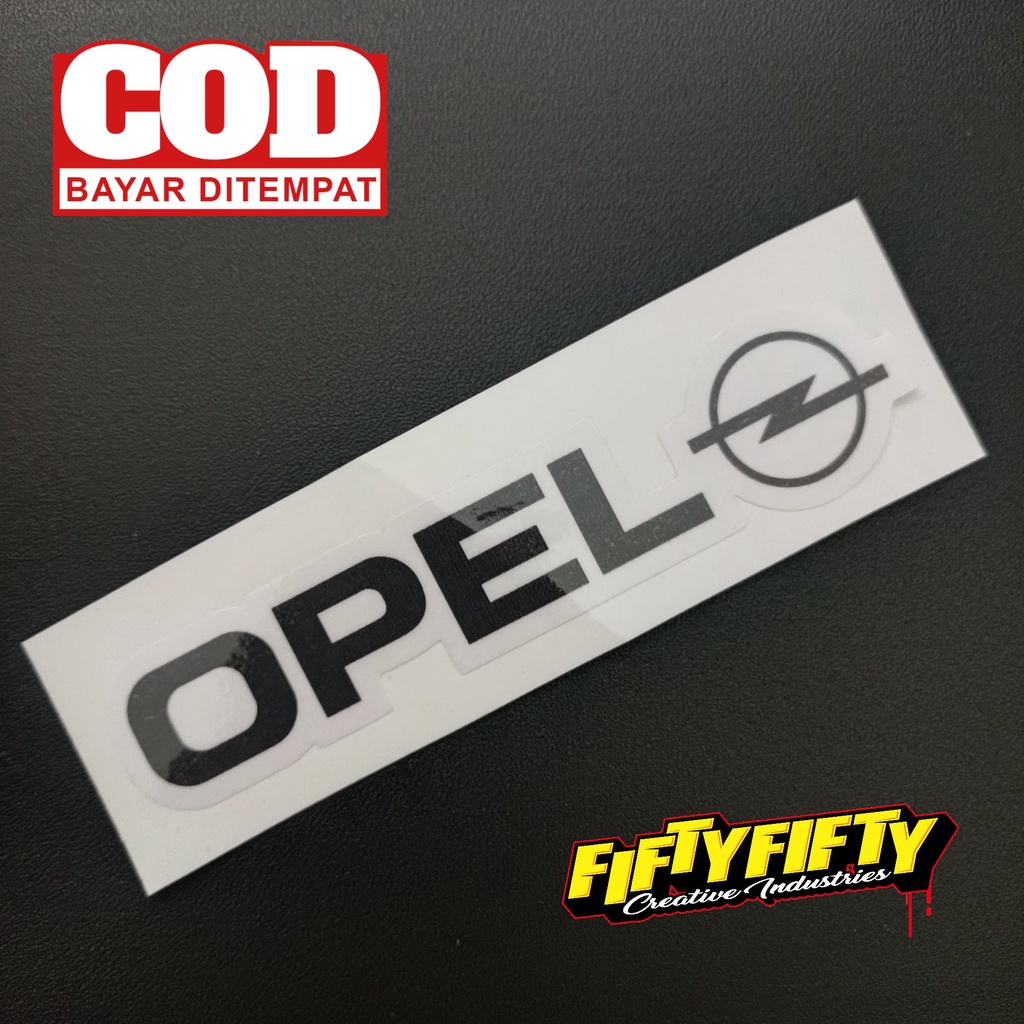 Stiker Print Cut OPEL Stiker Printing Laminasi Glossy Stiker Motor Mobil Helm Sudah Membentuk Pola Desain