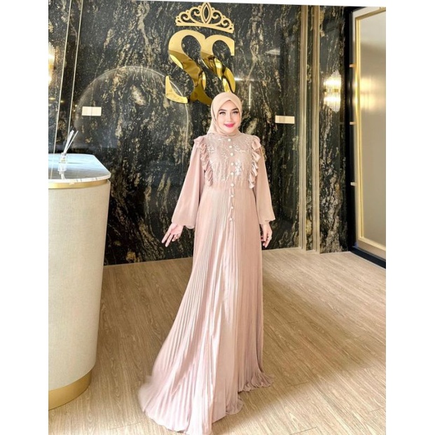 dress plisket terbaru shellasaukia/dress prisked shellasaukia/ORI shellasaukia ORI SS