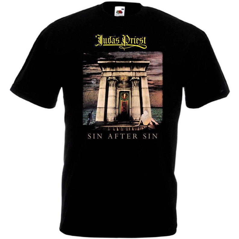 Kaos Oblong Distro Judas Priest Vintage Rock Band Sin After Sin Series