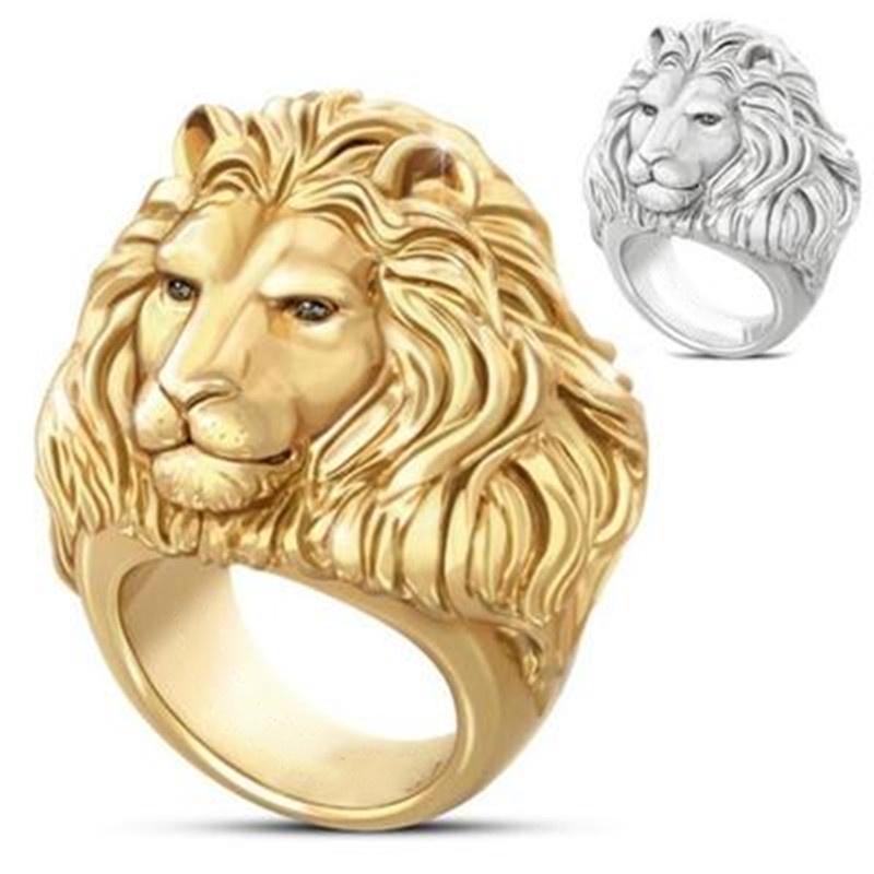 Cincin Kepala Singa / Cincin Pria Model Singa / Lion Head Ring For Men / Cincin Punk Laki Laki Kepal