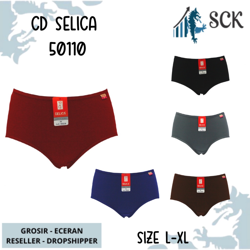 CD Wanita SELICA 50110 Bahan Katun / Pakaian Dalam Wanita Seamless / Celana Dalam Selica Halus - SCK