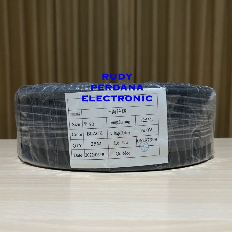 HEAT SHRINK TUBE TUBING SELONGSONG BAKAR 50MM - METERAN