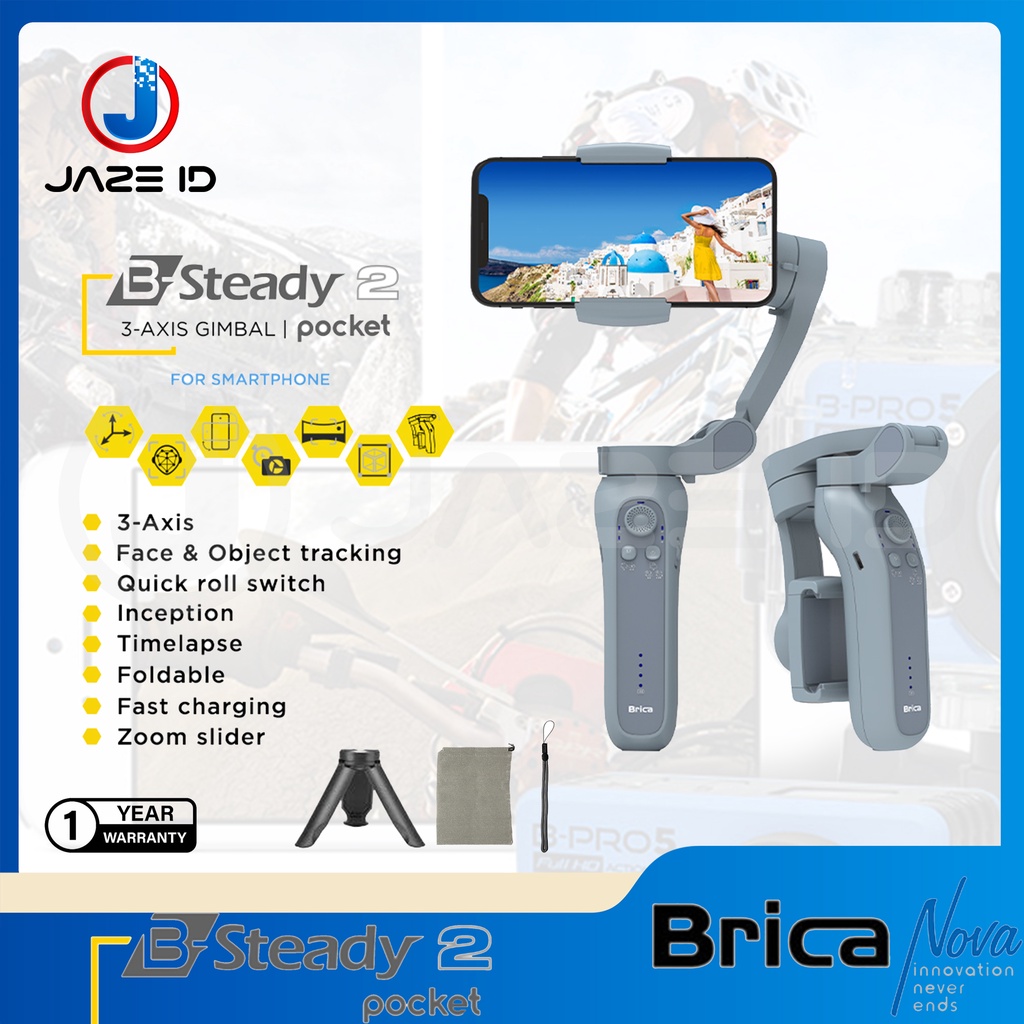 Brica B Steady 2 Pocket 3 Axis Holder Smartphone HP Gimbal