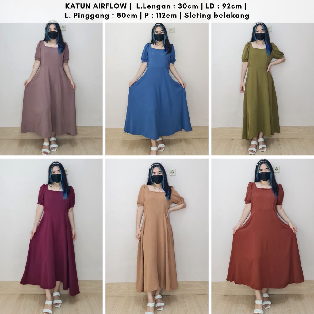 4760 quelaa square neck airflow midi dress