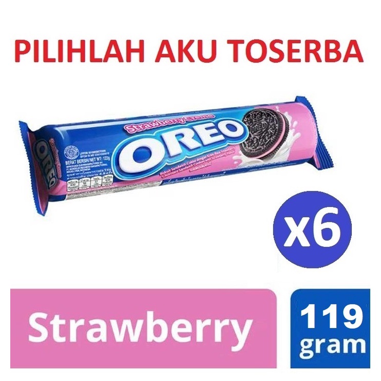 Biskuit OREO sandwich STRAWBERRY Roll 119 gr - ( HARGA 1 PAKET ISI 6 )