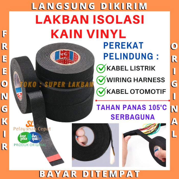 

Tape Lakban Isolasi Kain Kabel Otomotif Wiring Harness 15M Setara Tesa Tape