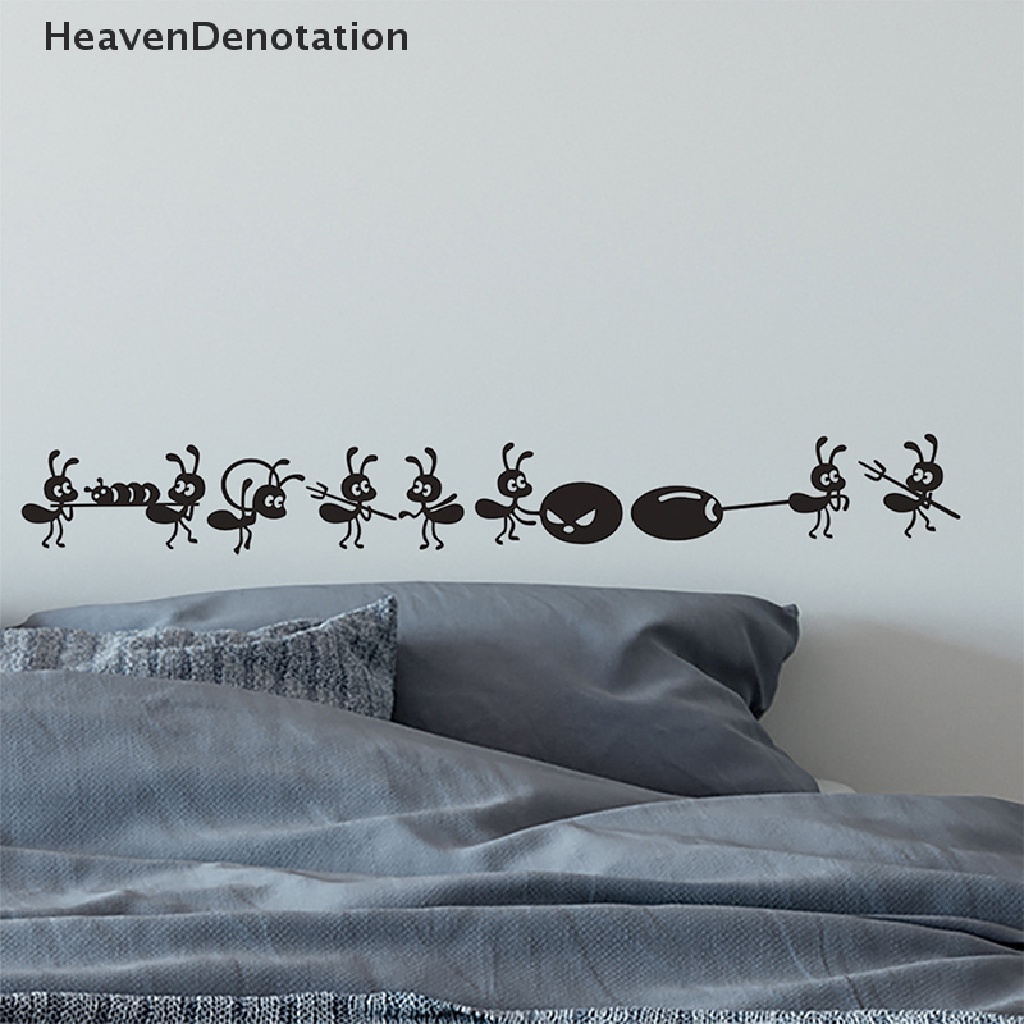 [HeavenDenotation] Kartun Semut Hitam Bergerak Stiker Dinding Untuk Kamar Anak Art Decals Stickers HDV