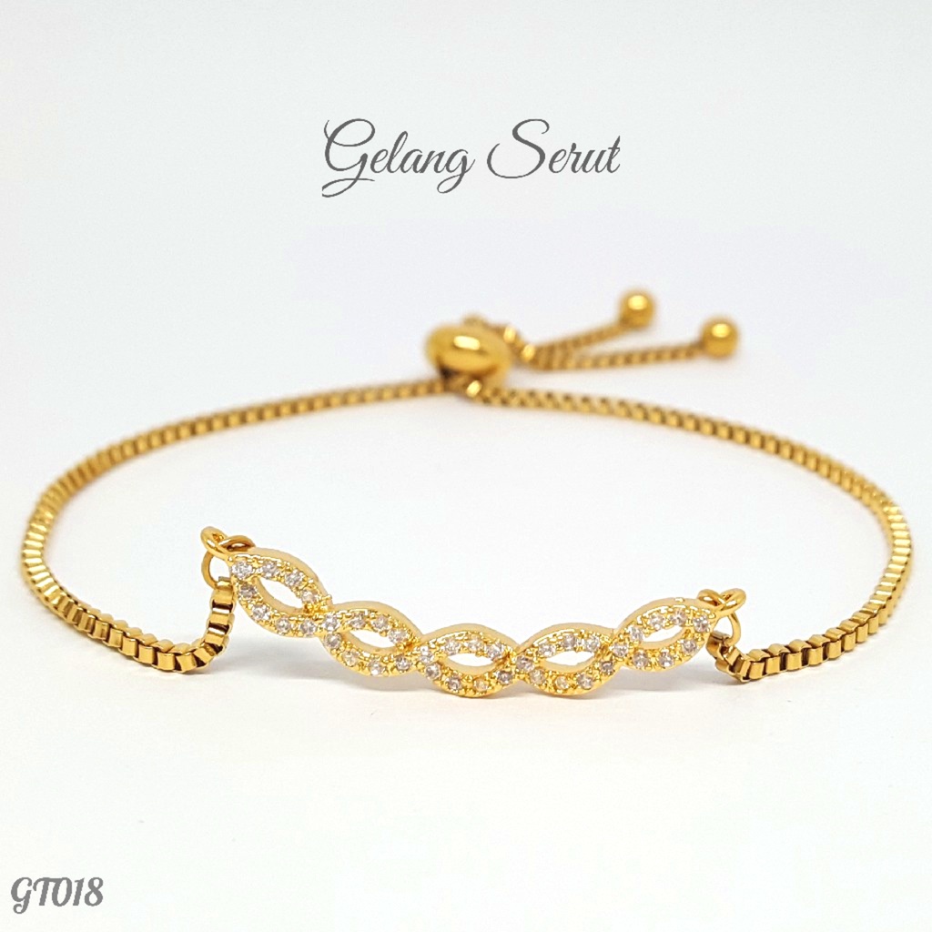 PGX Gelang Serut Titanium Perhiasan Anti Karat Aksesoris Wanita - GT018