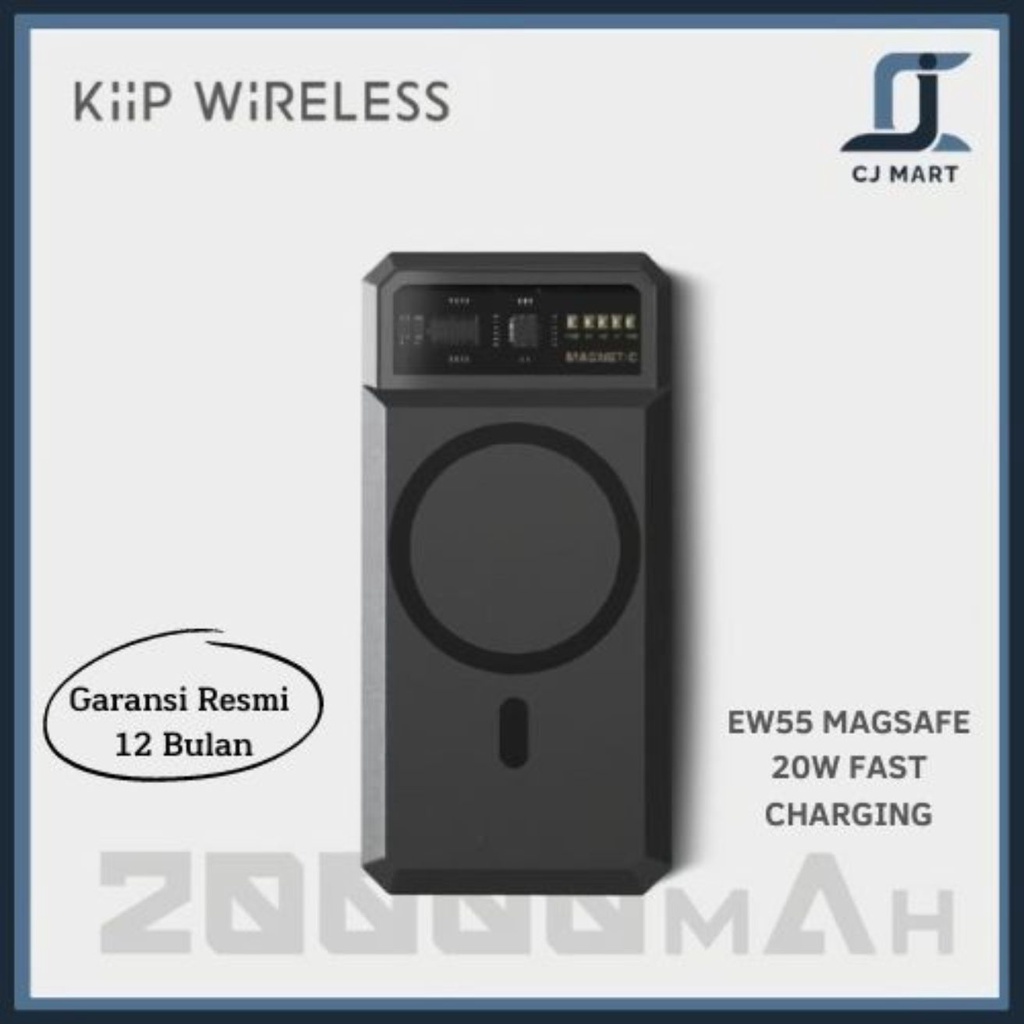 KIIP WIRELESS POWER BANK EW55 MAGSAFE 20W FAST CHARGING TC PD 20000MAH