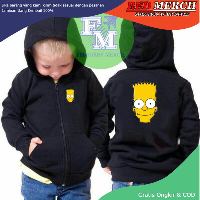 jaket Zipper Anak The Simpson