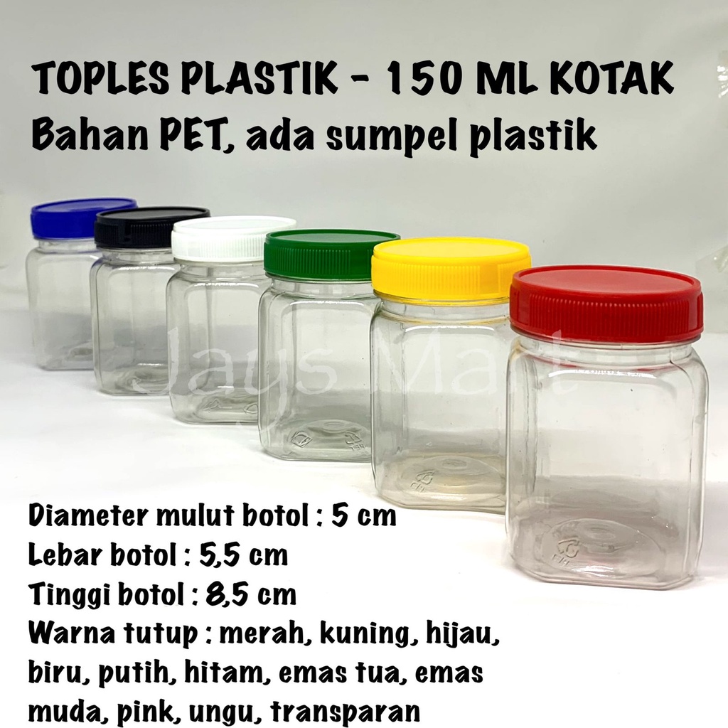 Botol Sambal / Toples Plastik / Toples Sambal 150 ml KOTAK