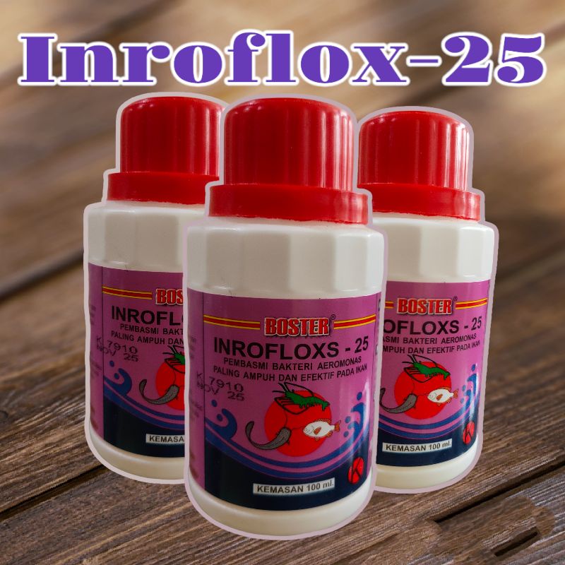 Inrofloxs 25 inroflox-25 100ml obat ikan boster