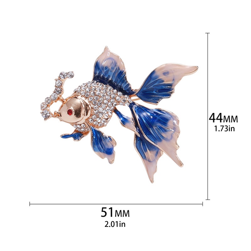 Bros Ikan Emas Baru Untuk Wanita Hewan Lucu Berlian Imitasi Desain Pin Enamel Perhiasan Hadiah Aksesoris Vintage