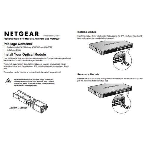 Netgear AGM731F SFP 1G Ethernet Fiber Module for Managed Switches W
